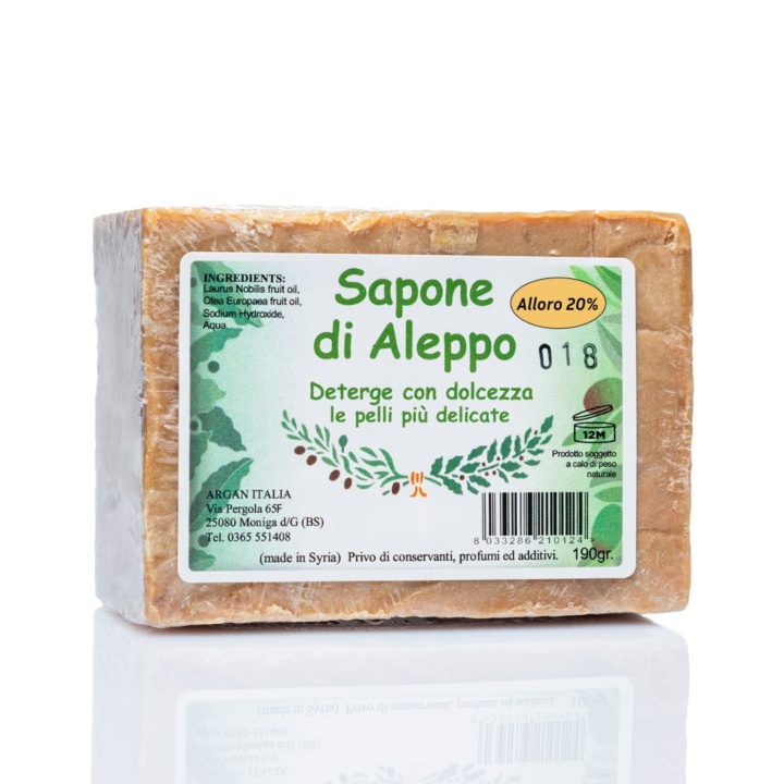 Sapone di Aleppo naturale ricetta originale al 20% di olio di alloro